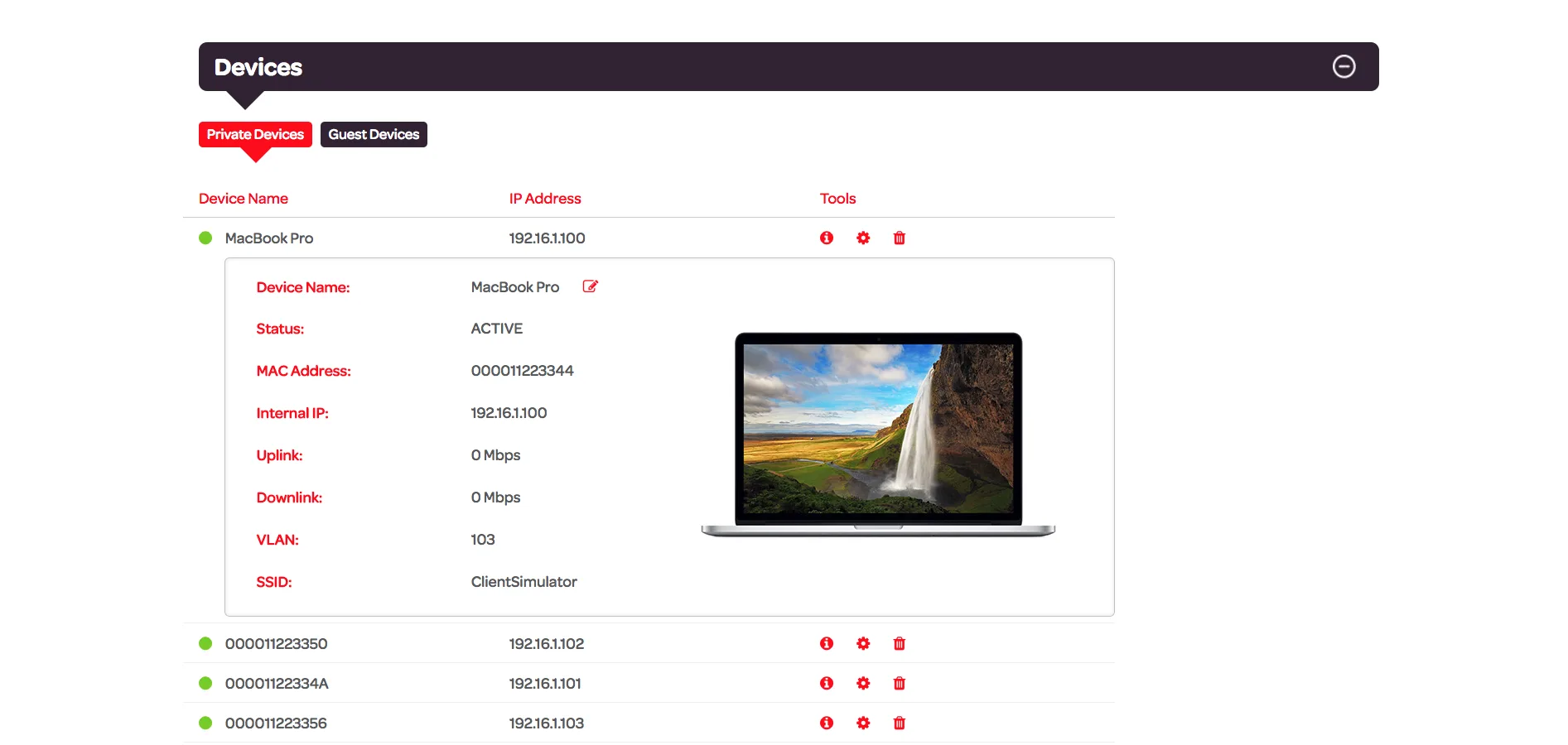 Device Page Information